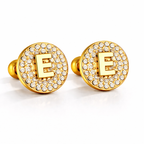 Boucles d’Oreilles Initiales Dorées Zircons