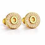 Boucles d’Oreilles Initiales Dorées Zircons