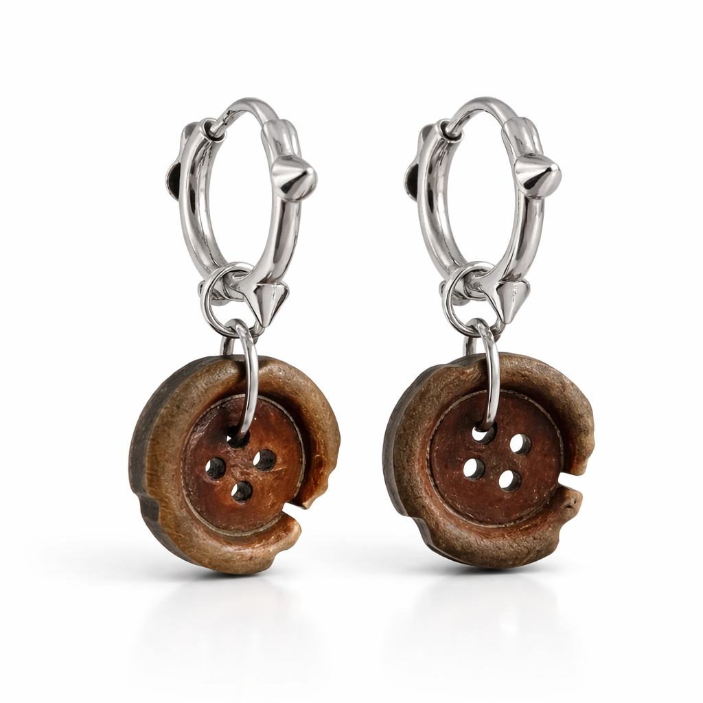 Boucles d’Oreilles Boutons Effet Brûlé