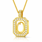 Collier Doré Initiale Plaque Carrée Personnalisée