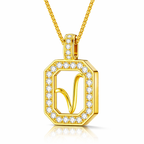 Collier Doré Initiale Plaque Carrée Personnalisée