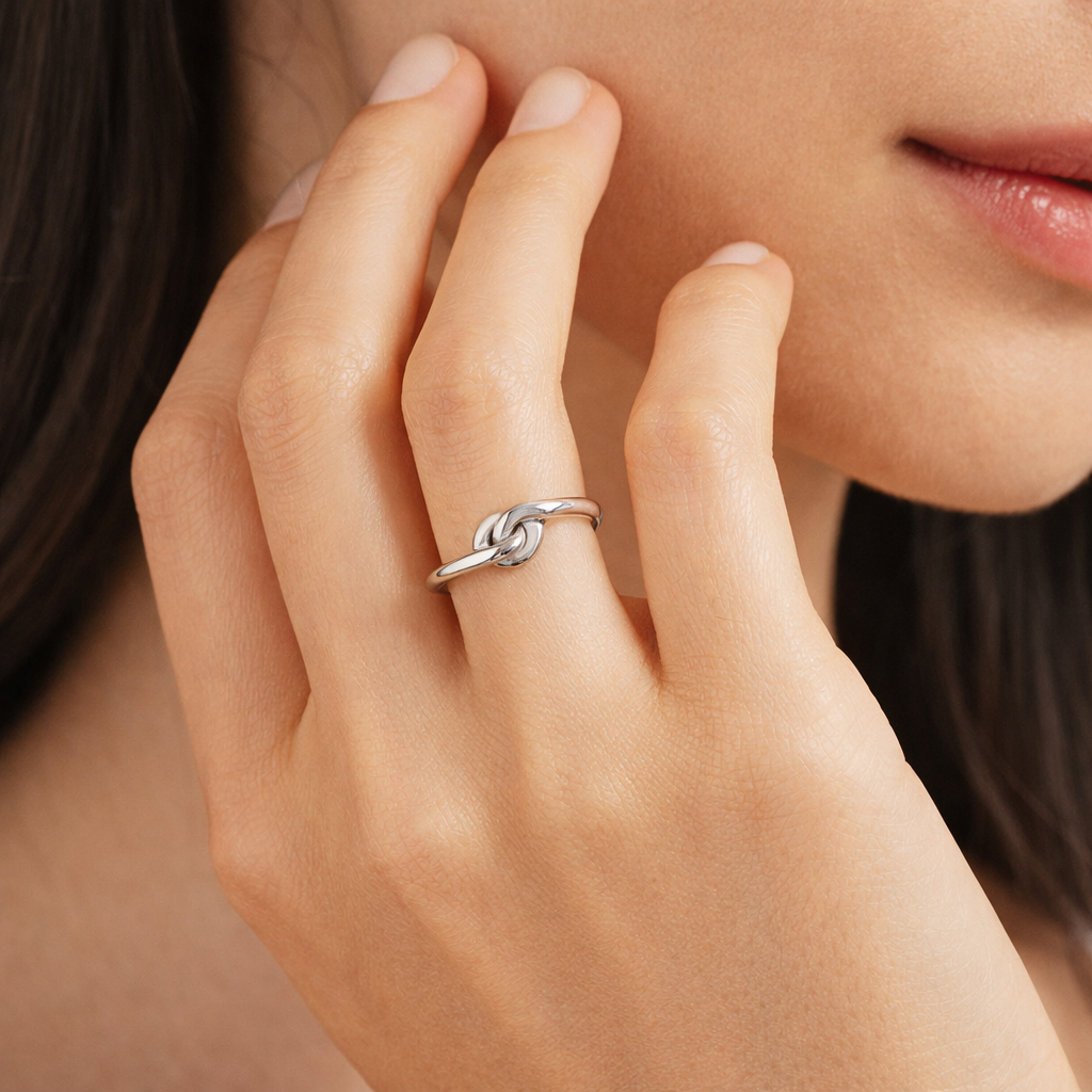 Bague Ajustable Acier Inoxydable Cordon Tressé