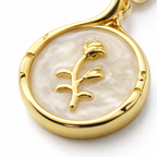 Boucles d’Oreilles Goutte Nacre Incrustée Rose