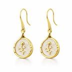 Boucles d’Oreilles Goutte Nacre Incrustée Rose