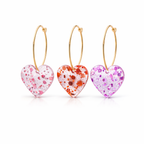 Boucles d’Oreilles Cœur Minimalistes Acrylique Pailleté