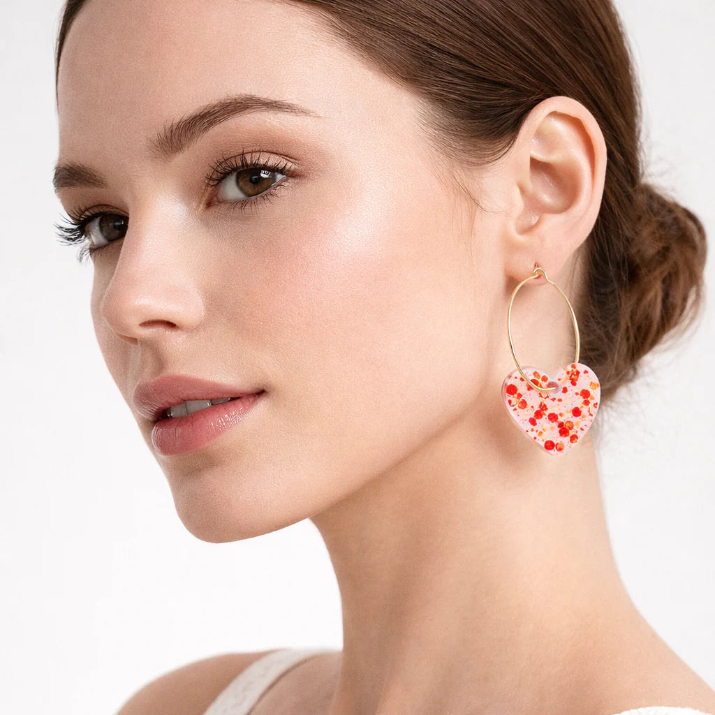Boucles d’Oreilles Cœur Pailleté