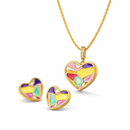 Bijou Cœur Doré Élégant – Collier ou Boucles