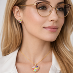 Bijou Cœur Doré Élégant – Collier ou Boucles