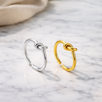 Bague Ajustable Acier Inoxydable Cordon Tressé