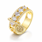 Bague Disque Rond Zircons