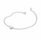 Bracelet Femme en Argent 925 – Cœur Simple Élégant