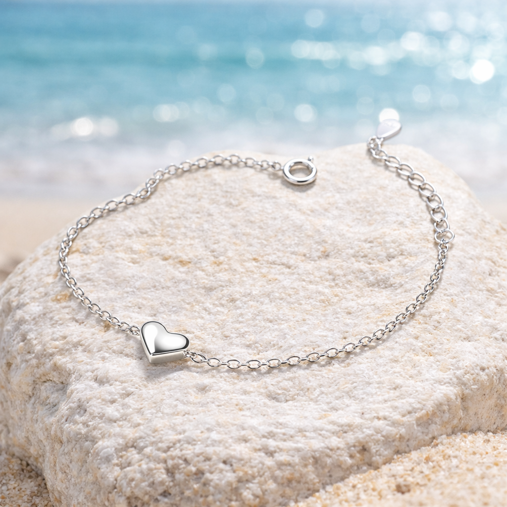 Bracelet Femme en Argent 925 – Cœur Simple Élégant