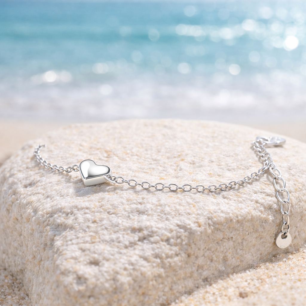 Bracelet Femme en Argent 925 – Cœur Simple Élégant