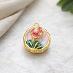 Pendentif Rose Émaillée (sans chaîne)