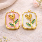 Pendentif Tulipe Émaillée 