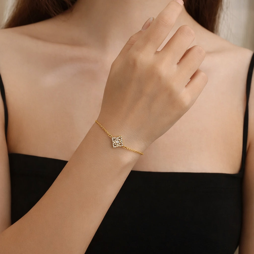 Bracelet Trèfle Pavé