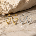 Boucles d’oreilles cœur minimaliste