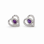 Boucles d’oreilles cœur cristal