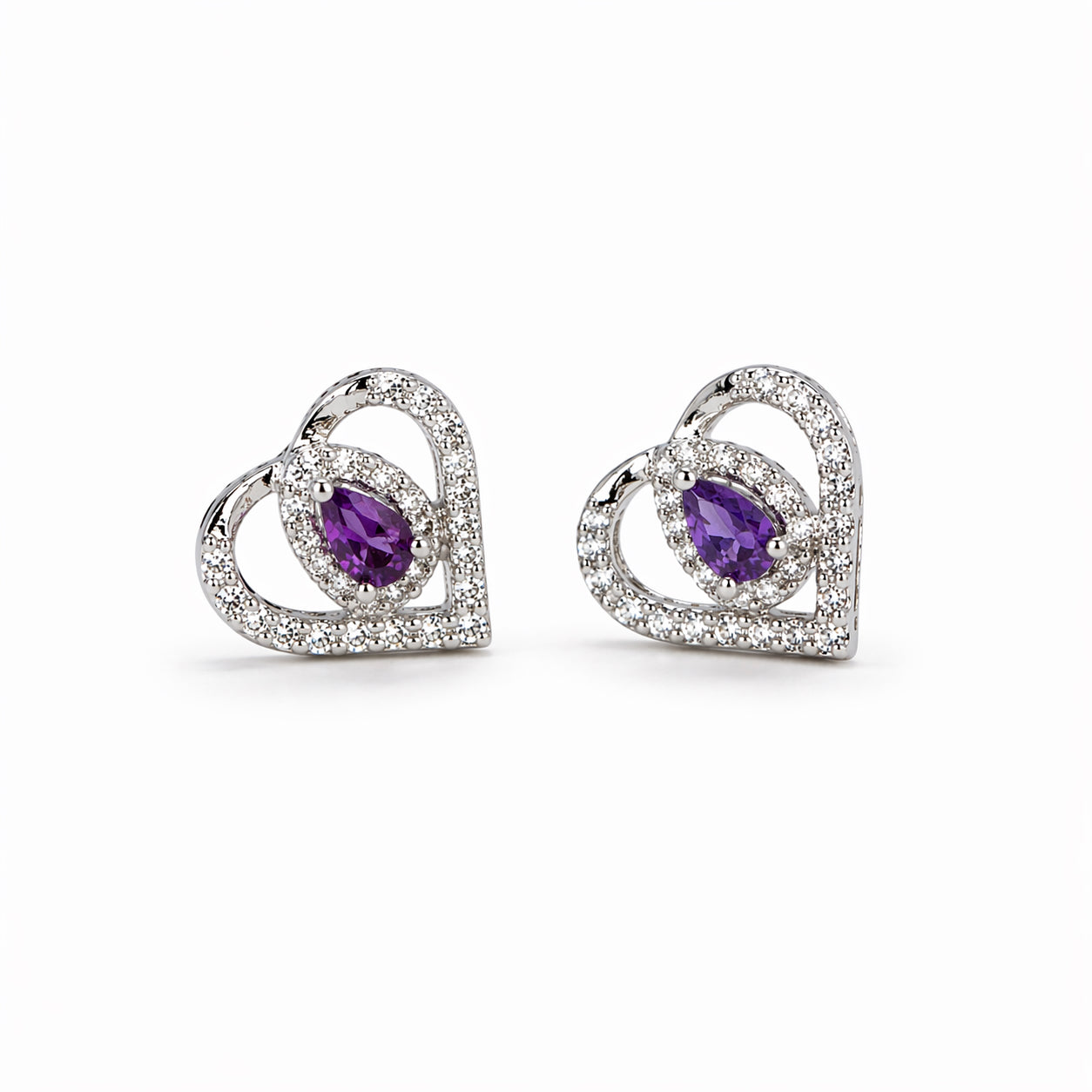 Boucles d’oreilles cœur cristal