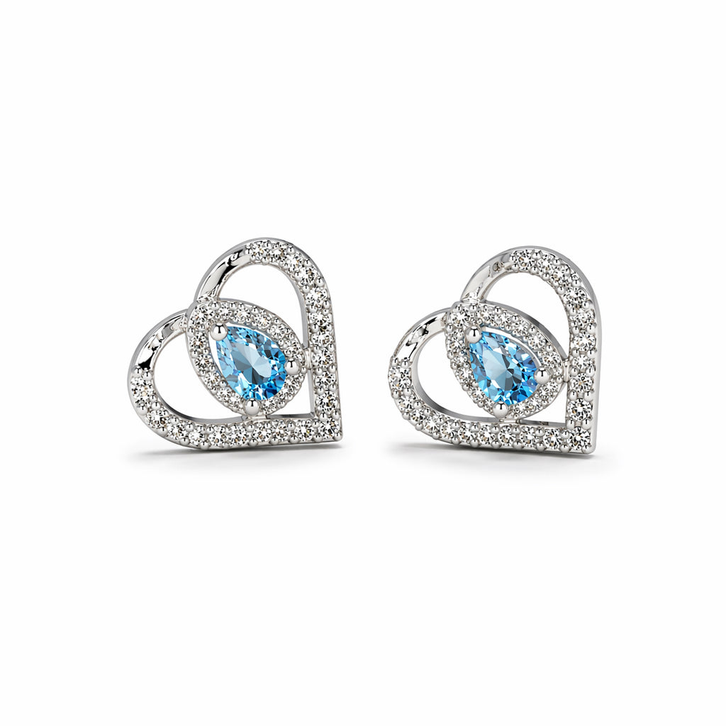 Boucles d’oreilles cœur cristal