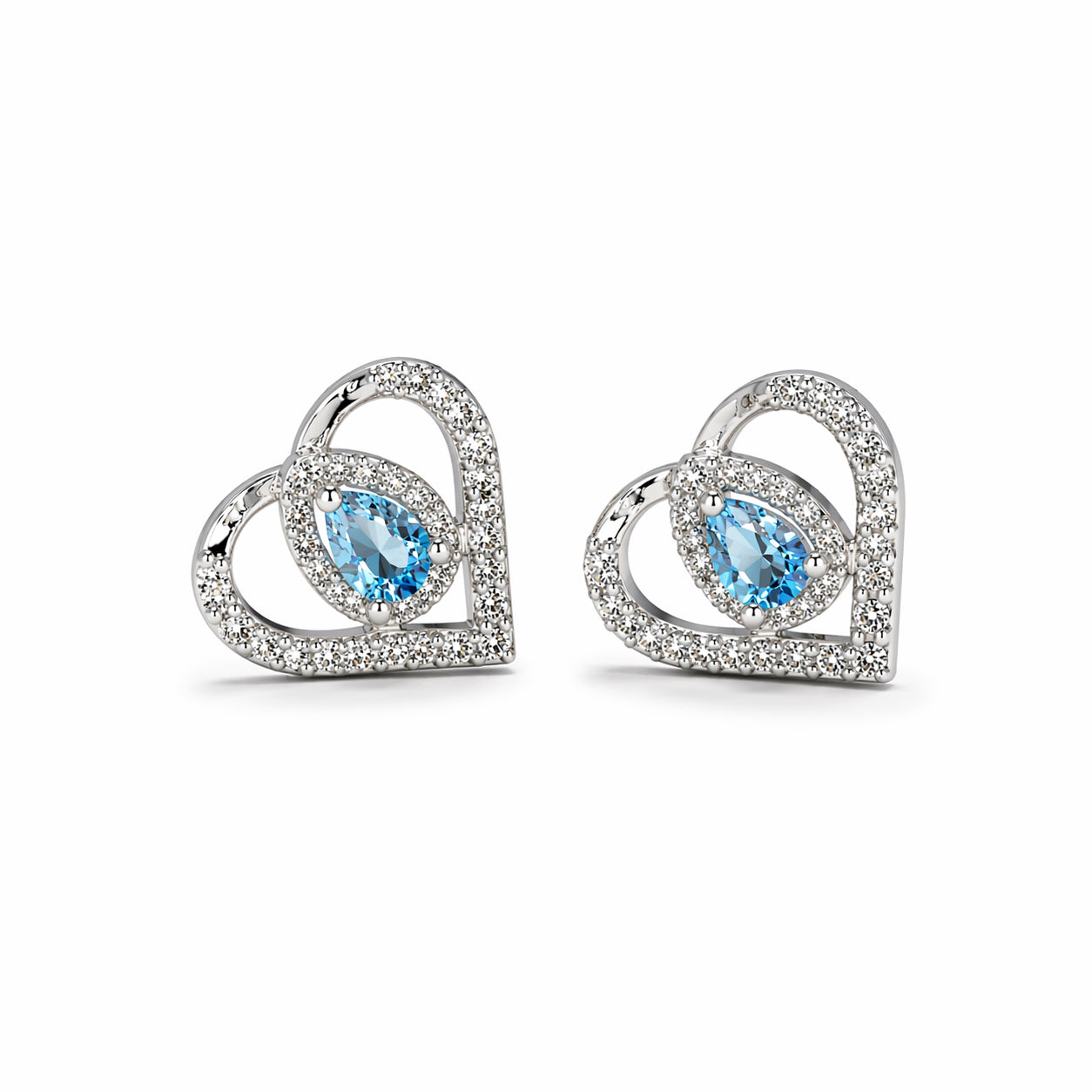 Boucles d’oreilles cœur cristal