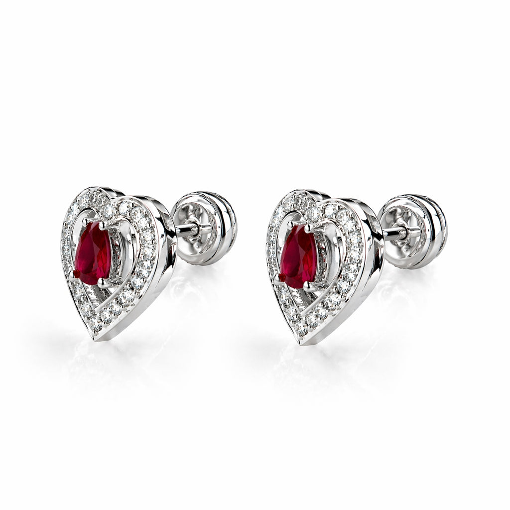 Boucles d’oreilles cœur cristal
