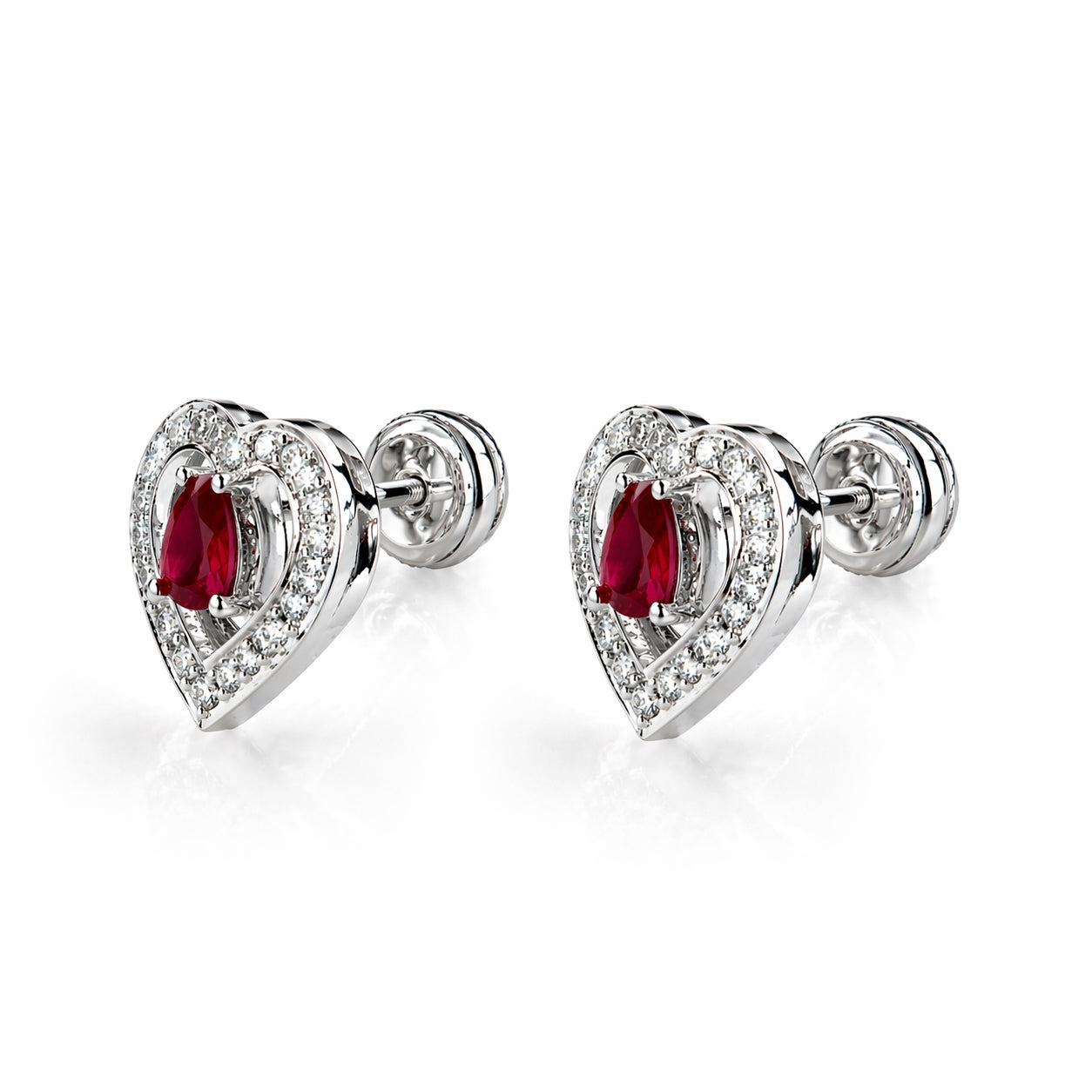 Boucles d’oreilles cœur cristal