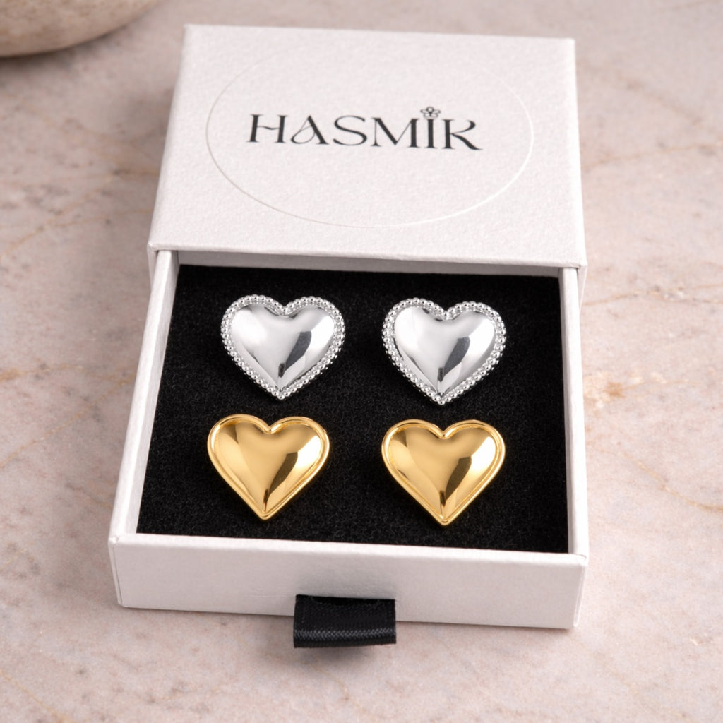 Boucles d’oreilles cœur minimaliste