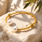 Bague ouverte perles