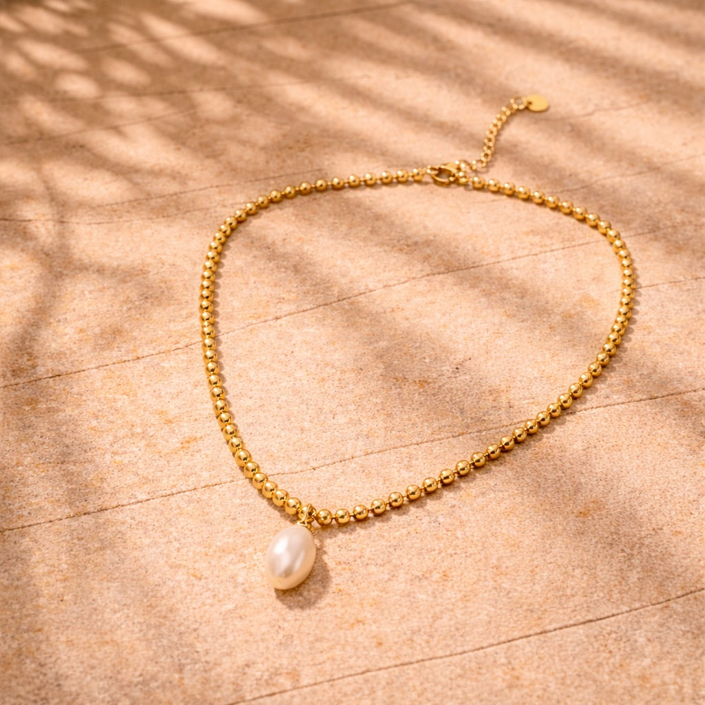 Collier perle doré