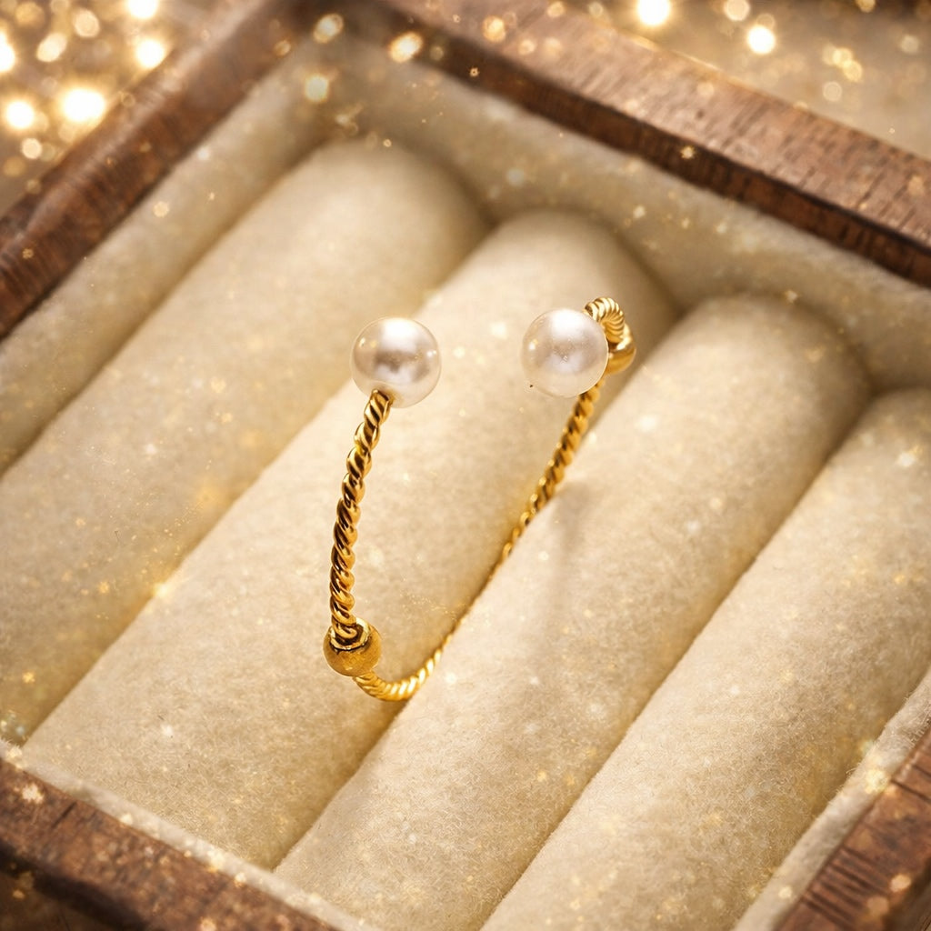 Bague ouverte perles