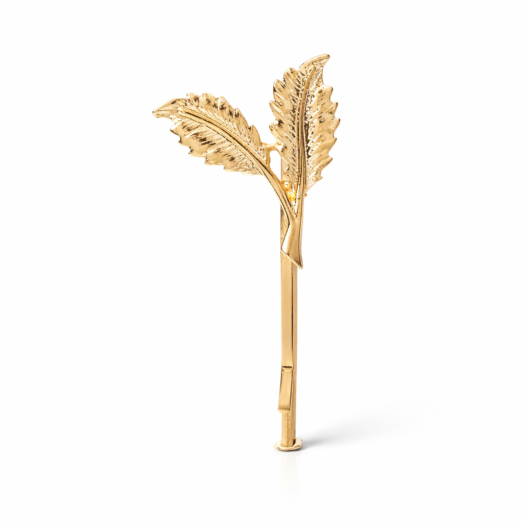 Barrette Feuille Métallique Élégante