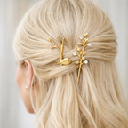 Barrette Feuille Métallique Élégante