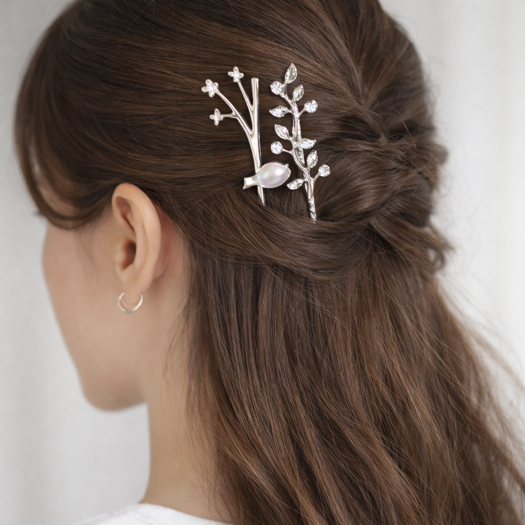 Barrette Feuille Métallique Élégante