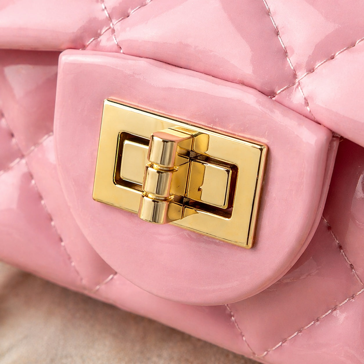 Sac Mini Brillant Matelassé Chaîne Dorée