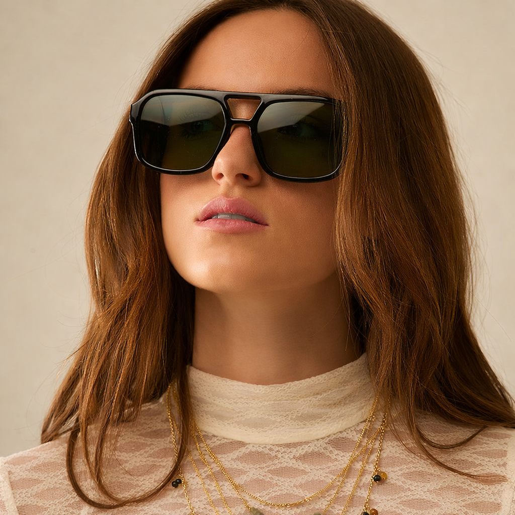 Lunettes de Soleil Aviator Vintage Noires