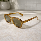 Lunettes de Soleil Carrées Épaisses Écaille Claire