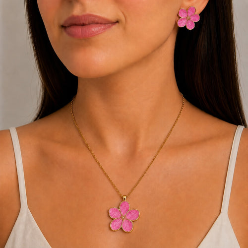 Parure Fleur Dorée Colorée