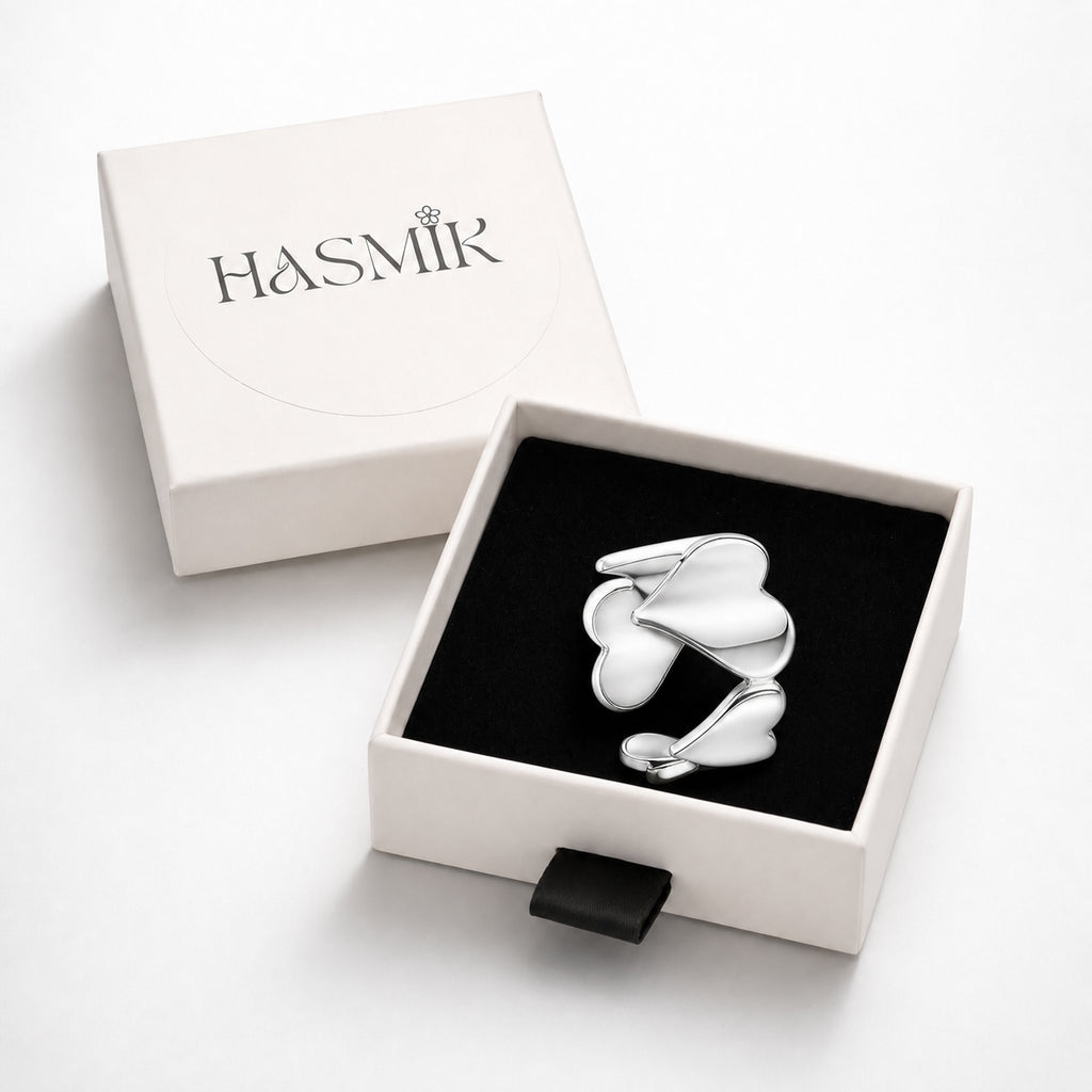Bague coeurs lisses