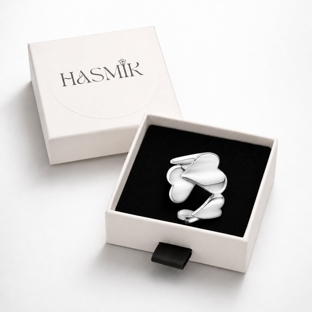 Bague coeurs lisses