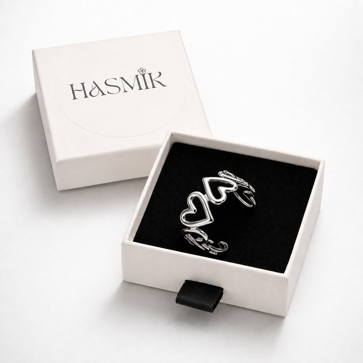 Bague coeurs entrelacés