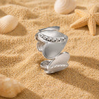 Bague coeur perlé lisse