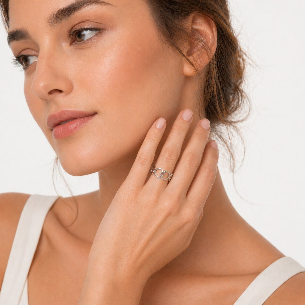 Bague coeurs ouverts