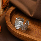 Bague coeurs texturés
