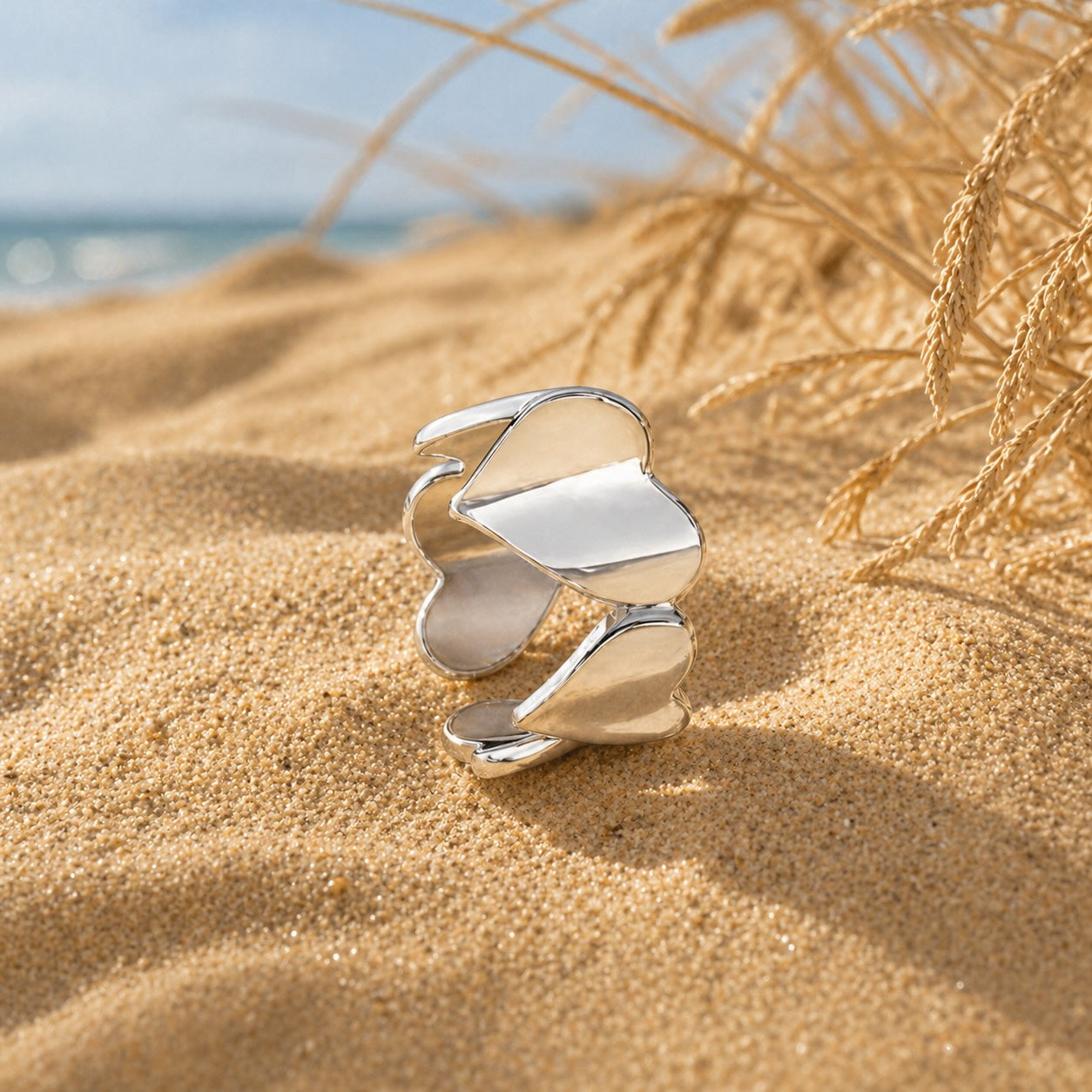 Bague coeurs lisses