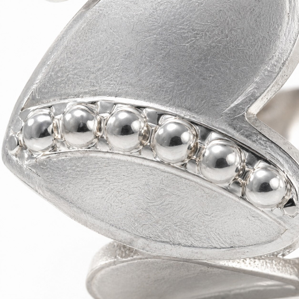 Bague coeur perlé lisse