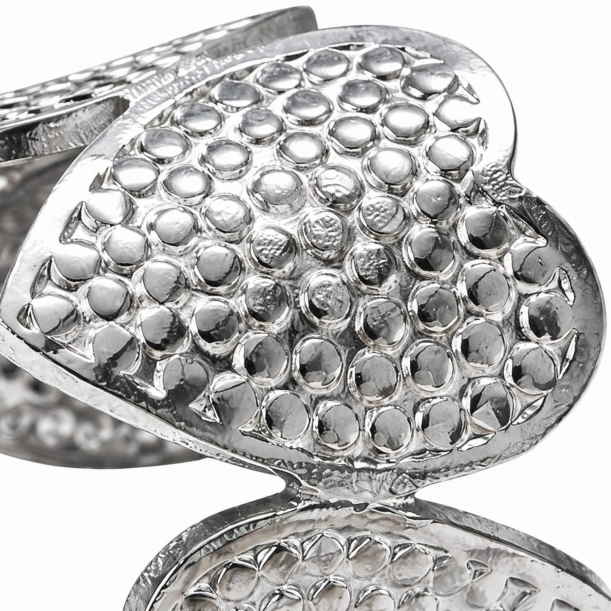 Bague coeurs texturés