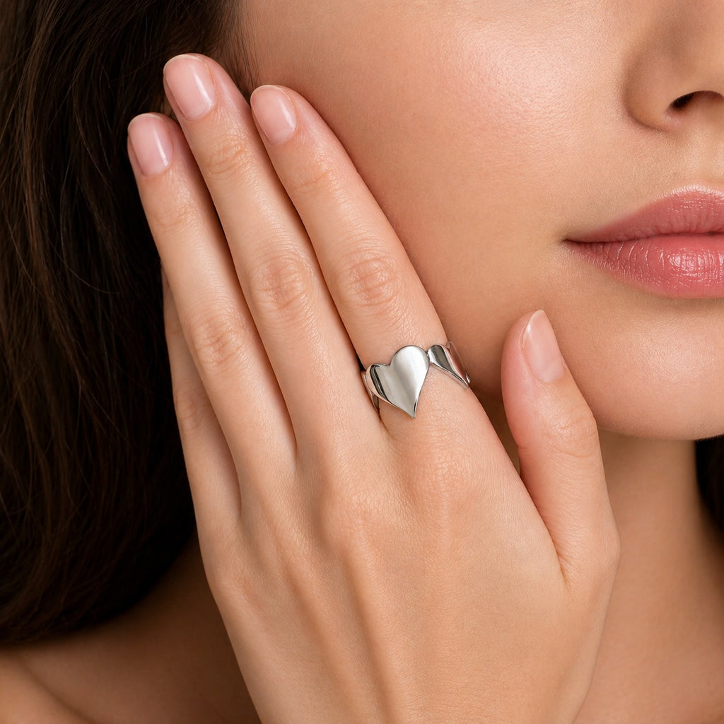 Bague coeurs lisses