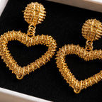 Boucles d’Oreilles Cœur Texturé