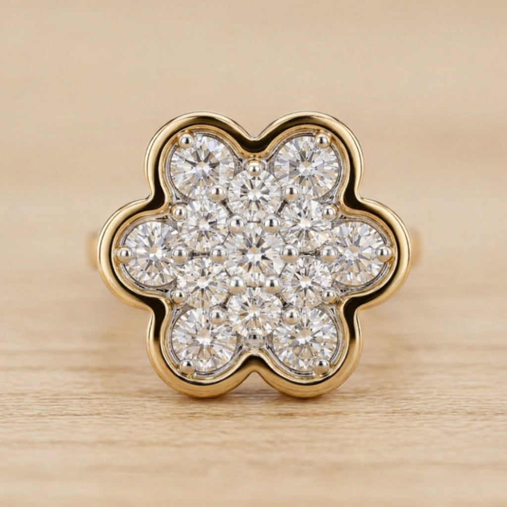 Créoles fleur dorées